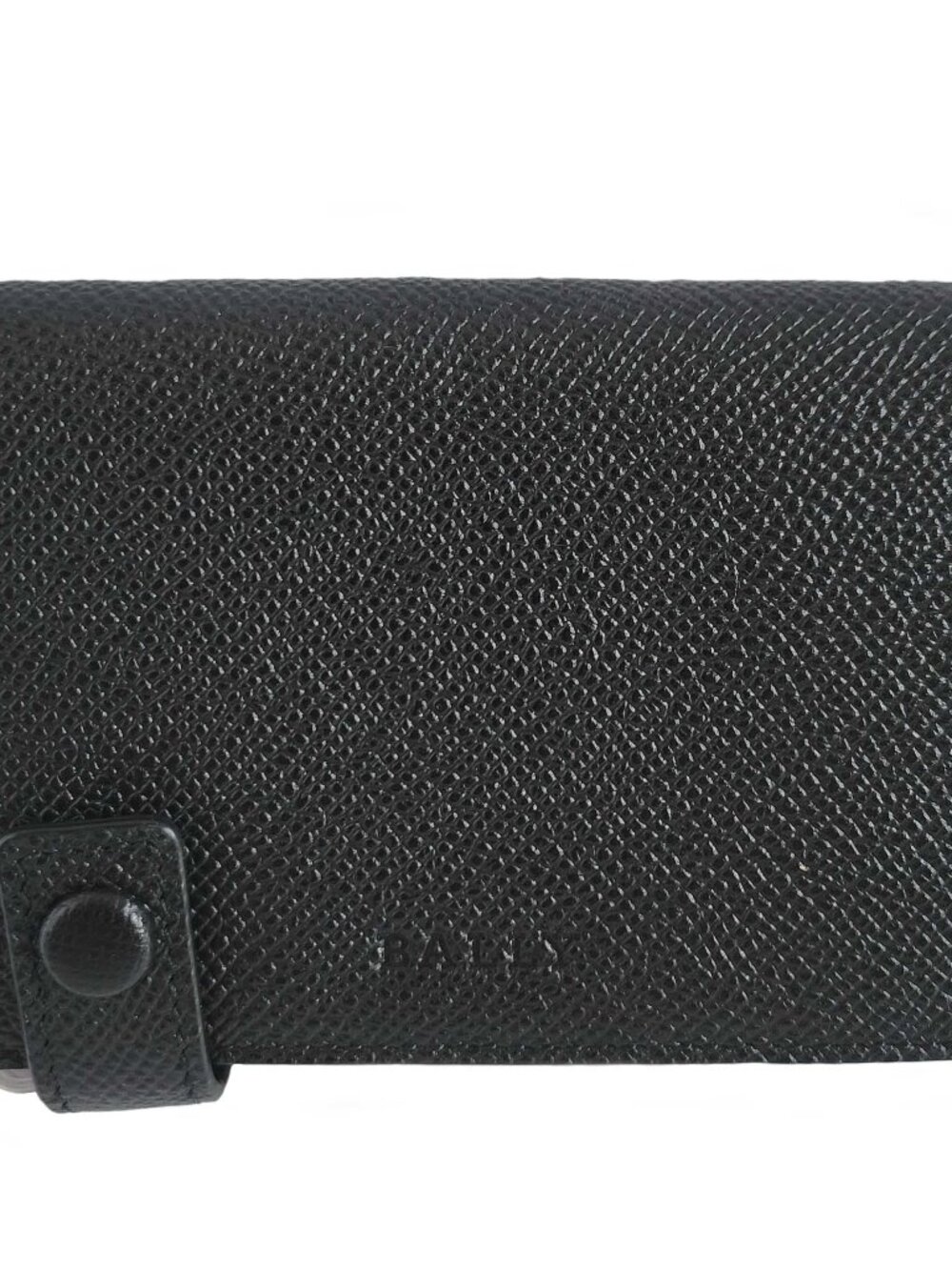 BALLY BLACK TEXTURED LEATHER CARDHOLDER